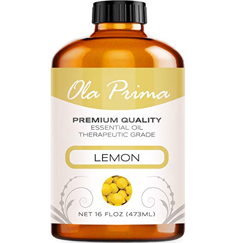 Product Cover Ola Prima 16Oz: 16Oz - Premium Quality Lemon Essential Oil (16 Ounce With Dropper) Therapeutic Grade Lemon Oil
