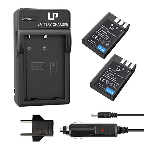 Product Cover LP EN-EL9 EN EL9a Battery Charger Pack, 2-Pack Battery & Charger, Compatible with Nikon D40, D40X, D60, D3000, D5000 Cameras, Replacement for MH-23