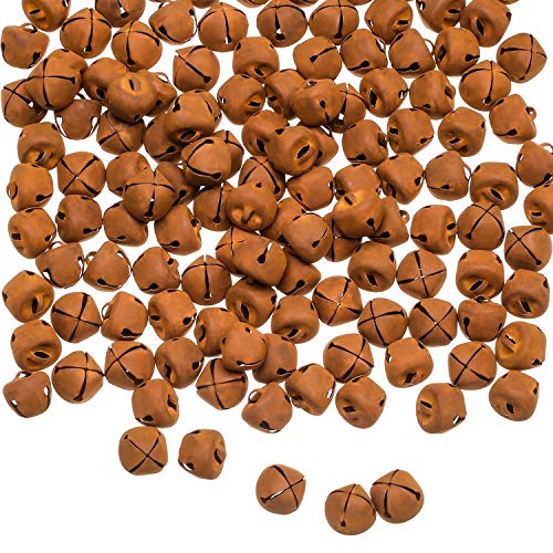 Product Cover Jingle Christmas Bells, 300 Pieces Craft Bells, DIY Bells for Wreath, Holiday Home and Christmas Decoration (Rusty, 0.5 inch)