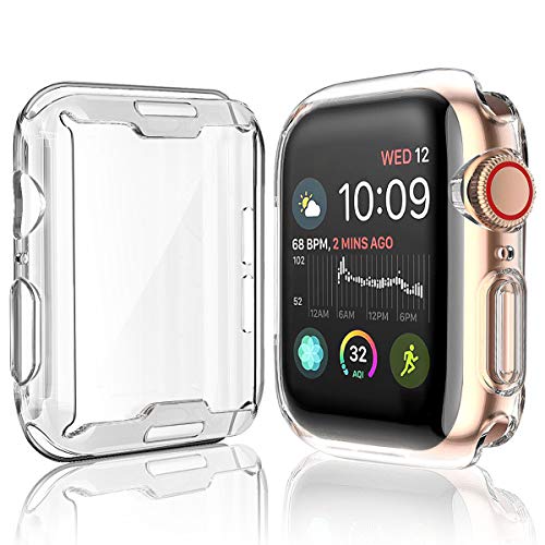 Product Cover [2-Pack] Julk Case for Apple Watch Series 5 / Series 4 Screen Protector 40mm, 2019 New iWatch Overall Protective Case TPU HD Clear Ultra-Thin Cover for Series 5/4 (40mm)