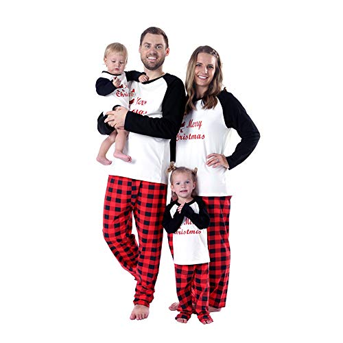 Product Cover Baywell Christmas Holiday Matching Santa Printed Pajama Family Clothes Sets (Father, XL/185)