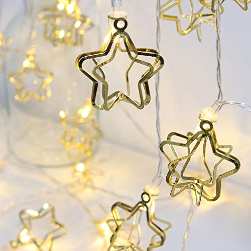 Product Cover CTSKHKX Star String Lights, 10FT / 3M 20 LED Fairy String Lights,USB/Battery Powered for Halloween Christmas Valentine Home Wedding Party Bedroom Living Room Birthday Decoration (Warm White) (USB)