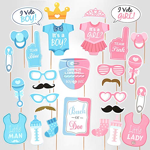 Product Cover Baby Photo Booth Props Gender Reveal Party Boy or Girl Shower Birthday Party