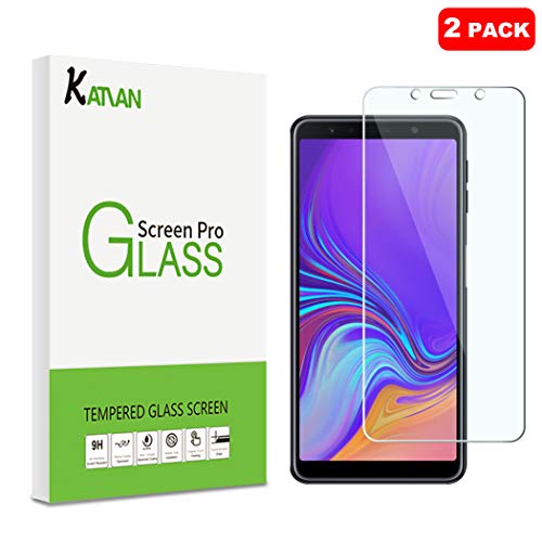 Product Cover [2 Pack] Samsung Galaxy A7 (2018) Screen Protector, KATIAN HD Clear Protector [Anti-Scratch] [No-Bubble] [Case-Friendly], 9H Hardness Tempered Glass Screen Film for Samsung Galaxy A7 (2018)