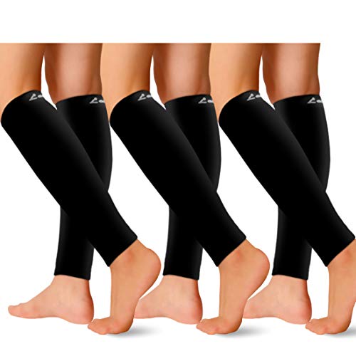 Product Cover BLUETREE Calf Compression Sleeves Men & Women- Best Footless Compression Socks Shin Splints, Running, Leg Pain, Nurses & Maternity Pregnancy - Increase Blood Circulation(Black-L/XL)