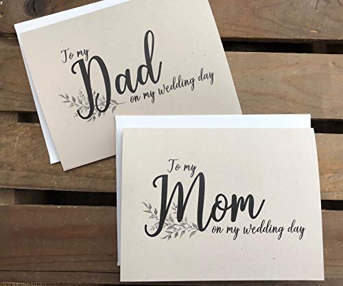 Product Cover To My MOM and DAD on my WEDDING Day - Recycled Notecard - Eco Friendly - 2 pack