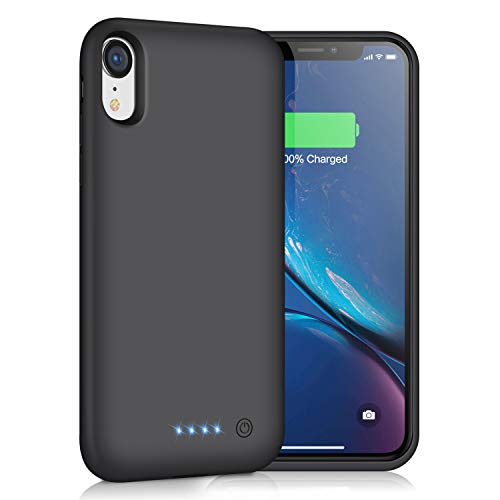 Product Cover Battery Case for iPhone XR,Trswyop 6800mAh Portable Charging Case for iPhone XR Rechargeable Backup External Battery Pack Extended Battery Protective Charger Case(6.1inch)-Black