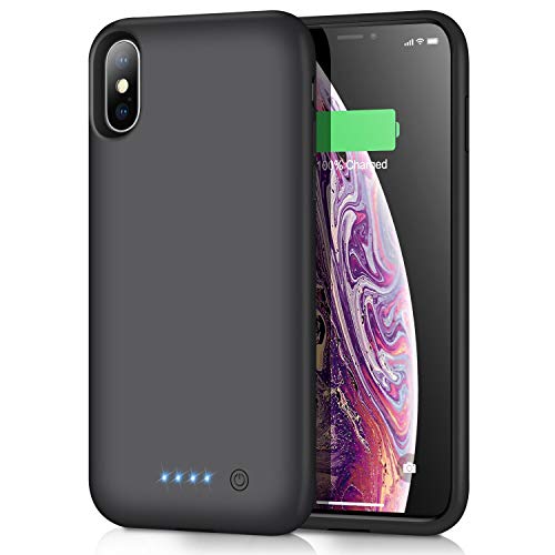 Product Cover Battery Case for iPhone XS Max,Trswyop 7800mAh Portable Charging Case for iPhone XS Max Rechargeable External Battery Pack Extended Battery Protective Charger Case(6.5 inch)-Black