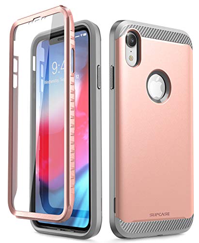 Product Cover iPhone XR Case, SUPCASE [UB Neo Series] with Built-in Screen Protector Full-Body Protective Dual Layer Armor Cover for iPhone XR 6.1 Inch 2018 Release, Retail Package (Rosegold)