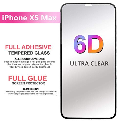Product Cover ShopalfaTM iPhone Xs Max Tempered Glass Screen Protector Full Glue Edge to Edge Full Body Coverage Black Color compatible for iPhone 11 Pro Max. (6.5