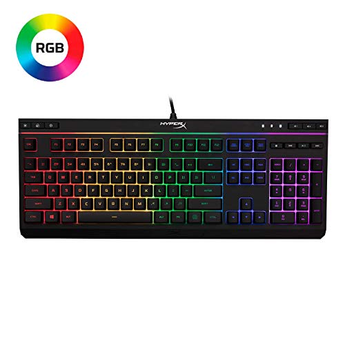 Product Cover HyperX Alloy Core RGB - Membrane Gaming Keyboard - Comfortable Quiet Silent Keys with RGB LED Lighting Effects, Spill Resistant, Dedicated Media Keys, Compatible with Windows 10/8.1/8/7 - Black