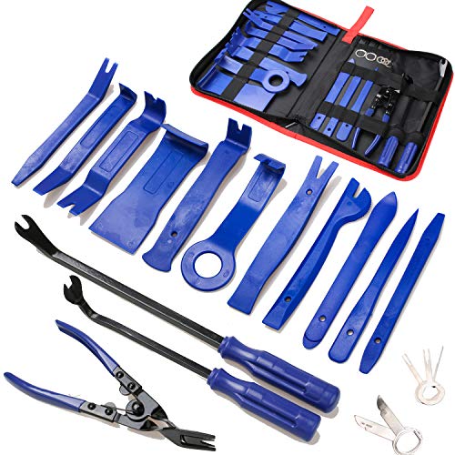 Product Cover 19Pcs Trim Removal Tool,Car Panel Door Audio Trim Removal Tool Kit, Auto Clip Pliers Fastener Remover Pry Tool Set with Storage Bag