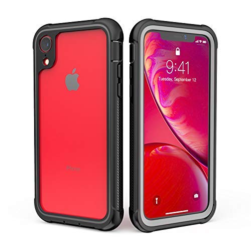 Product Cover Clear Designed for iPhone XR Case,EONFINE Full-Body Heavy Duty Protection with Built-in Screen Protector Rugged Armor Cover Clear Shockproof Case for iPhone XR Case 6.1 Inch 2018 (Black)