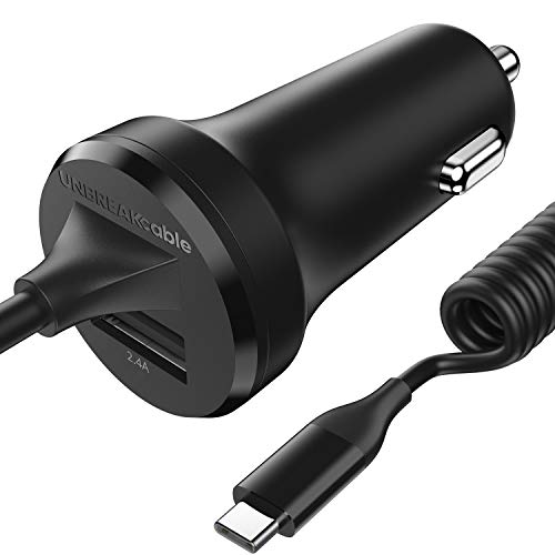 Product Cover USB Type C Car Charger, UNBREAKcable USB C Car Charger Adapter, Compatible with Samsung Galaxy S10/ S9/ Google Pixel - 5V 2.4A