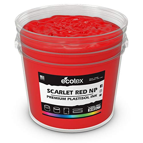 Product Cover Ecotex Scarlet RED NP Plastisol Ink for Screen Printing - Non Phthalate Formula - All Sizes (Quart)