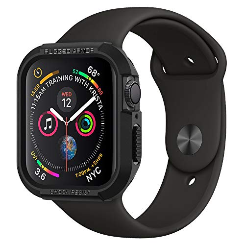 Product Cover Spigen Rugged Armor Designed for Apple Watch Case for 44mm Series 5 / Series 4 - Black