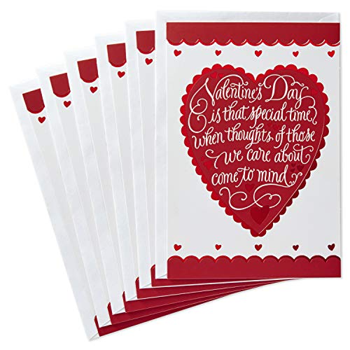 Product Cover Hallmark Valentines Day Cards Pack, Heart (6 Valentine Cards with Envelopes)