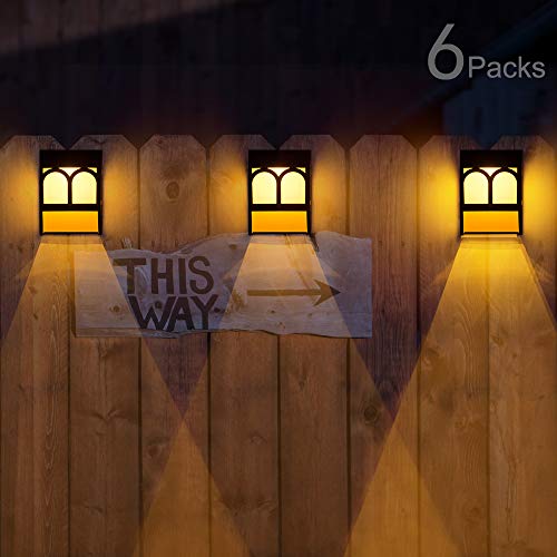 Product Cover Solar Deck Lights, Led Outdoor Garden Decorative Wall Mount Fence Post Lighting, 6 Packs