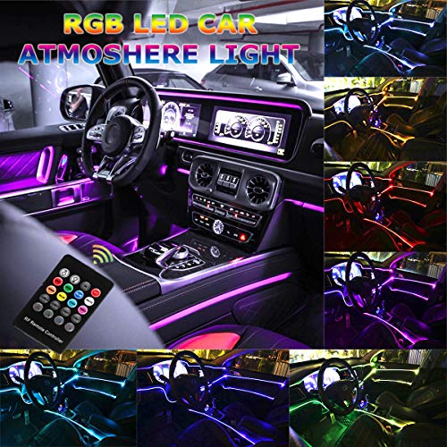 Product Cover Car LED Strip Light - Music RGB Neon Accent Lights - 5 in 1 with 6 Meters/236.22 inches, Interior Decor Atmosphere Strip Lamp, Sound induction Active Remote Control Rhythm Light