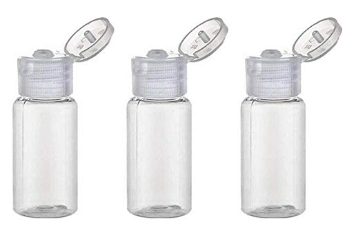 Product Cover 12PCS 30ml 1oz BPA Free Clear Empty Plastic Flip Cap Bottle Jar Pot Vial Container For Emulsion Liquid Makeup Lotion Emollient Water Comestic Shower Gel   Sample