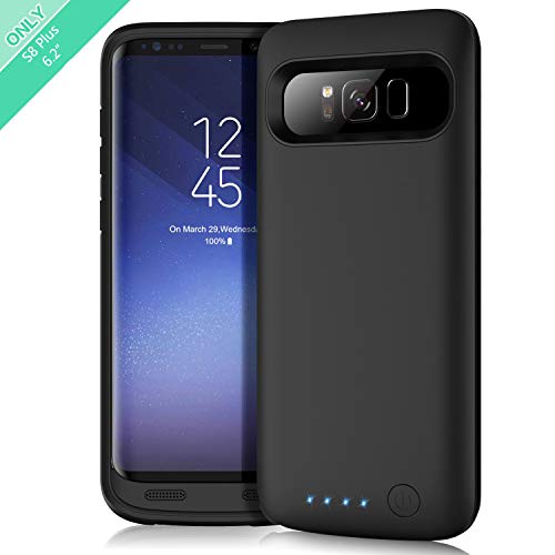 Product Cover Feob Battery Case for Galaxy S8 Plus, Upgraded 6500mAh Portable Rechargeable Charger Case Extended Battery Pack for Samsung Galaxy S8 Plus Protective Charging Case for Galaxy S8+(6.2 inch) -Black