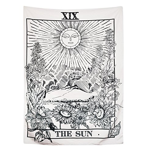 Product Cover Tarot Tapestry The Moon The Star The Sun Tapestry Medieval Europe Divination Tapestry Wall Hanging Tapestries Mysterious Wall Tapestry Home Decor