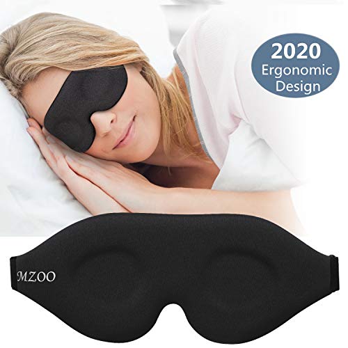 Product Cover ZGGCD 3D Sleep Mask, New Arrival Sleeping Eye Mask for Women Men, Contoured Cup Night Blindfold, Luxury Light Blocking Eye Cover, Molded Eye Shade with Adjustable Strap for Travel, Nap, Yoga, Black