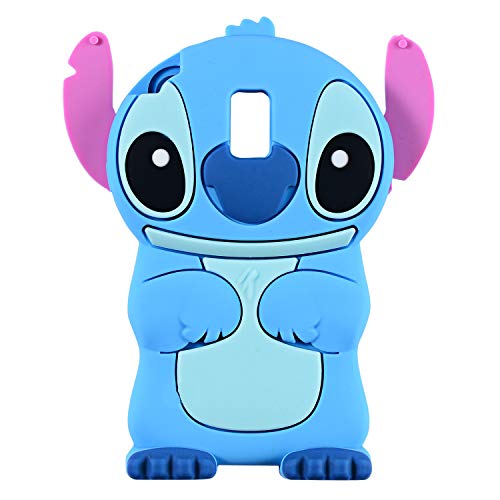 Product Cover Blue Stitch Case for Samsung Galaxy J7 V 2nd Gen/J7 Star /J7 Aero/J7 Top/J7 Crown/J7 Aura/J7 Refine/J7 Eon,3D Cartoon Animal Cute Soft Silicone Cover,Animated Cool Cases for Kids Teens Girls(J7 2018)