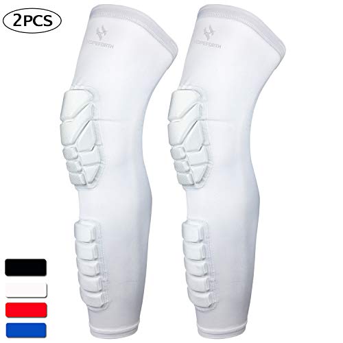 Product Cover HOPEFORTH Knee Calf Padded 2 Pack Compression Leg Sleeve Thigh Sports Protective Gear Shin Brace Support for Football Basketball Volleyball Soccer Baseball Tennis Youth Kids Adult