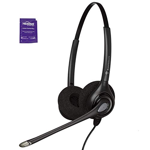 Product Cover Plantronics HW261n Wired Office Headset Bundle with Headset Advisor Wipe (Renewed)