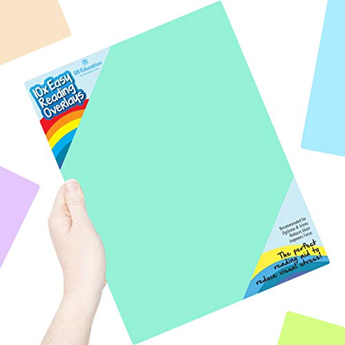 Product Cover 10 x A4 Colour Overlays to Aid/Support/Help Reading. Excellent Reading Tools for Dyslexia, Irlen's Syndrome, ADHD and to Reduce Visual Stress