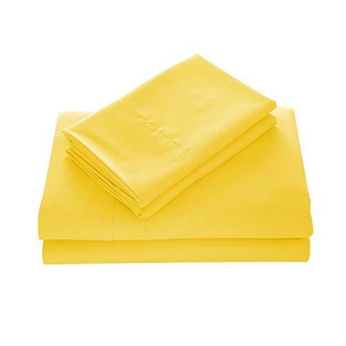 Product Cover WAVVA Bedding Luxury 4-Pcs Bed Sheets Set- 1800 Hotel Collection Deep Pocket, Wrinkle & Fade Resistant (Queen, Vibrant Yellow)