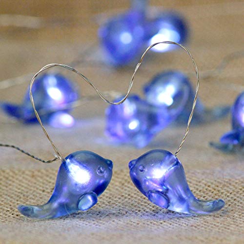 Product Cover Impress Life Ocean Theme String Lights for Christmas, 10ft 20 LED 3D Whales Twinkle Lights, USB/Battery Dual-Powered with 8 Flicker Modes Remote for St. Nikolas Day, Wedding, Birthday Parties