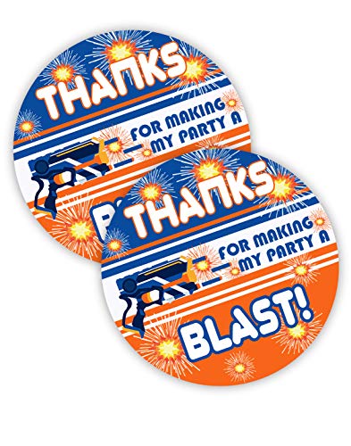 Product Cover POP parties Dart Gun Party Favor Stickers - 40 Favor Bag Stickers - Dart War Party Favor Tags - Dart War Party Decorations