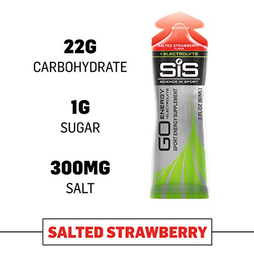 Product Cover Science in Sport Energy Gel Pack | SIS Isotonic Energy Gel, 22g Fast Acting Carbs, Performance & Endurance Gels, Salted Strawberry Flavor - 2 Oz. (30 Pack)