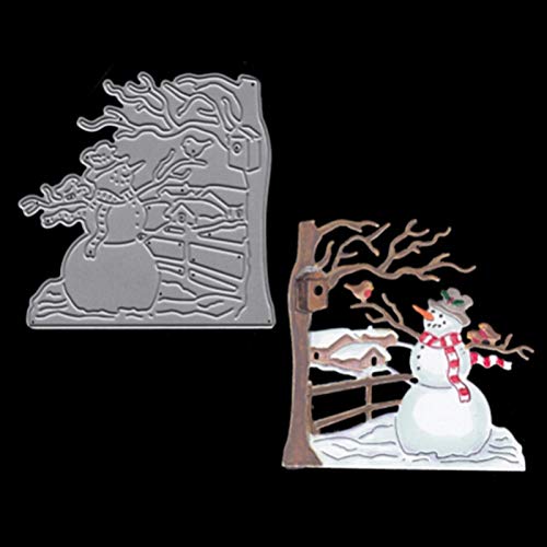 Product Cover Blue Stones Metal Steel Leaves Cutting Dies Christmas Snowman Craft Die Cut Set for DIY Scrapbooking Album Paper Card Photo Decorative