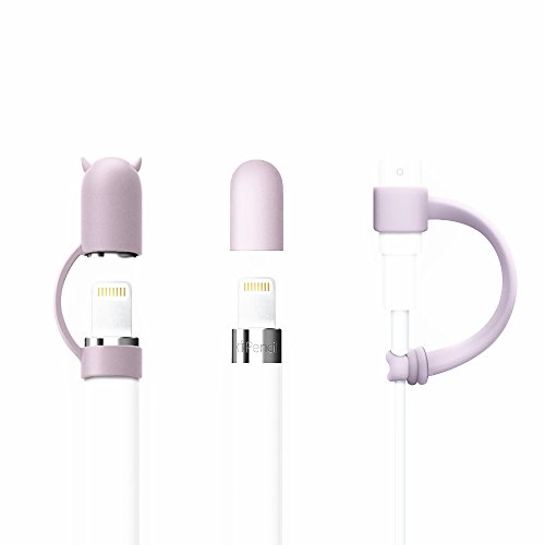 Product Cover [3-Pack] FRTMA Replacement for Apple Pencil Cap/Apple Pencil Cap Holder/Cable Adapter Tether for iPad Pro Pencil - Lavender