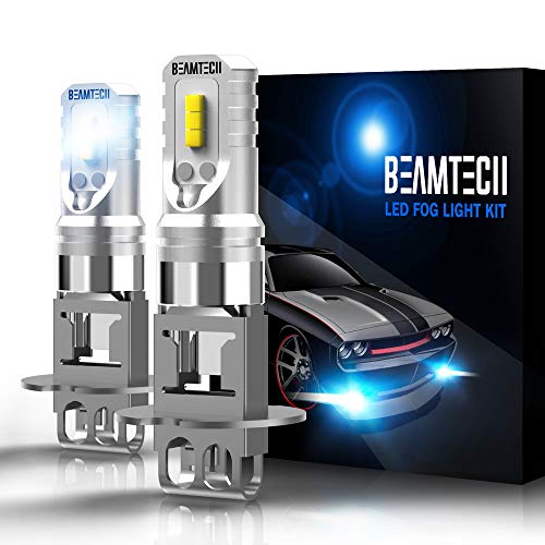 Product Cover BEAMTECH H3 Led Fog Light Bulb,CSP Chips 800 Lumens 6500K Xenon White Extremely Bright of 2