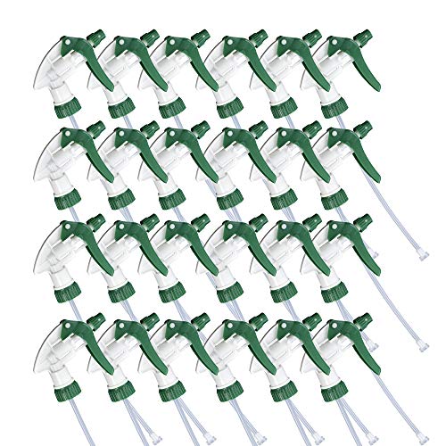 Product Cover 24x Heavy Duty Trigger Sprayers Chemical Resistant Glass or Plastic Bottle Replacement (24 Pack, Green)