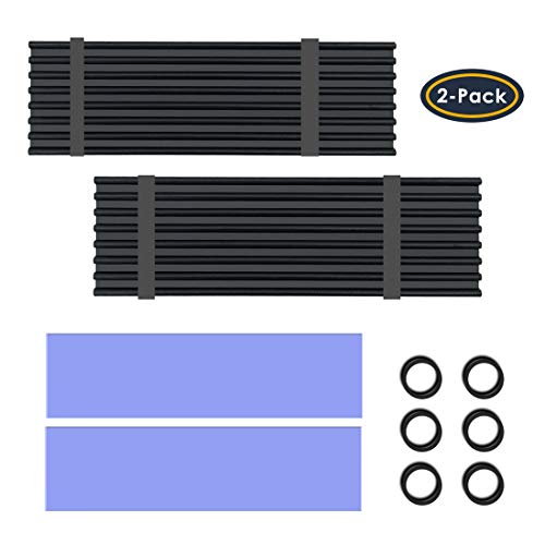Product Cover 2 Pack M.2 NVMe Aluminum Heatsinks Cooler with Nano Silicone Thermal Pad