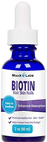 Product Cover Liquid Biotin 5000 mcg Drops - New - Best Hair Nails and Skin Vitamins for Women - Fast Working HSN Supplement for Hair and Nail Growth Plus Vitamin C and Zinc for Results You Can See - 30 Day Supply