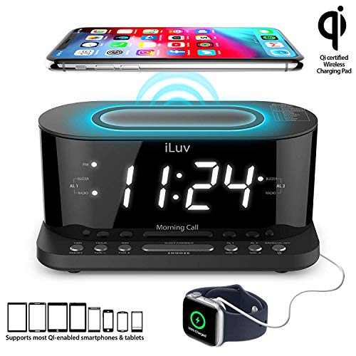 Product Cover iLuv iLuv Wireless Charging Alarm Clock with Qi Certified, 1.2
