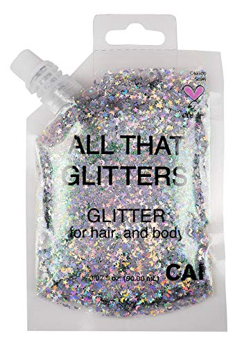 Product Cover New Hair and Body Glitter Bag Pouch Holographic Cosmetic Grade Glamour (SILVER)
