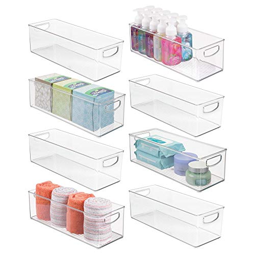 Product Cover mDesign Storage Bins with Built-in Handles for Organizing Hand Soaps, Body Wash, Shampoos, Lotion, Conditioners, Hand Towels, Hair Accessories, Body Spray, Mouthwash - 16