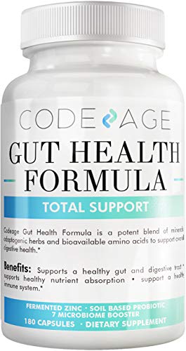 Product Cover Codeage Leaky Gut Formula Supplements, Integrity Blend of L Glutamine + Licorice Root DGL + Marshmallow Root + SBO Probiotics + Prebiotics, Support Gut Lining & Digestive Tract, 180 Capsules