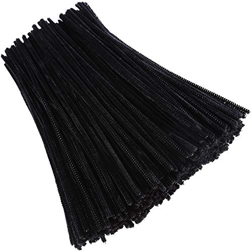 Product Cover Caydo 400 Pieces Black Pipe Cleaners Chenille Stems for DIY Art Craft Decorations, 6mm x 12inch