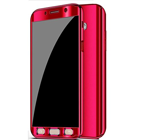 Product Cover Seabaras Galaxy Note 9 Case, Ultra Slim Electroplate 360 Degree Full Body Protection Mirror Case with Tempered Glass Screen Protector for Samsung Galaxy Note 9-Red
