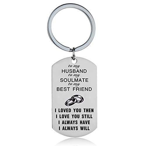 Product Cover Wife Husband Best Friend Keychain to My Soulmate Love Valentines Day Anniversary Day Gifts Christmas Gift for Lover (to My Husband)