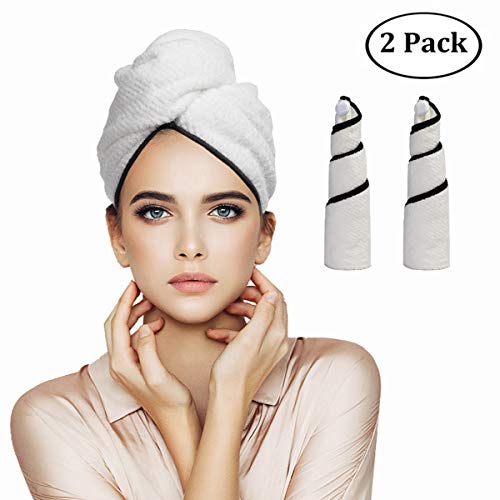 Product Cover Orthland Microfiber Hair Towel Wraps for Women [2 Pack] Quick Dry Anti-frizz Head Turban for Long Thick & Curly Hair, Super Absorbent Soft