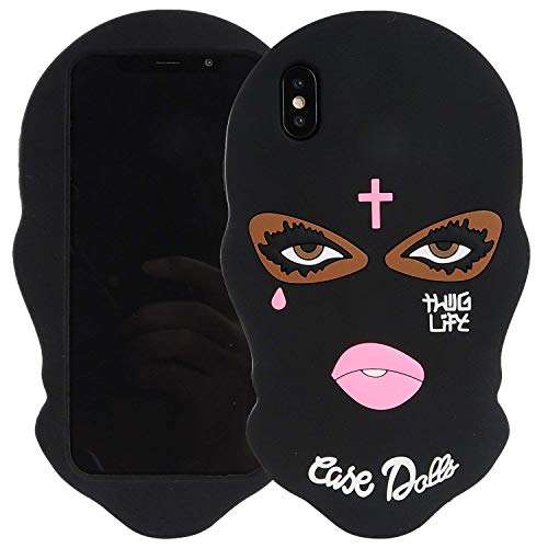 Product Cover iPhone Xs Max Case, Awsaccy(TM) Thug Life 3D Cute Unique Cartoon Big Eyes Woman Face Masked Teared Girl Jesus Christian Cross Coque Soft Silicone Gel Case Cover for Apple iPhone Xs Max 6.5 inch